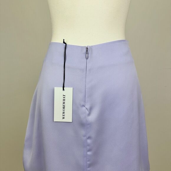WeWoreWhat Mini Slip Skirt Satin Charmeuse Purple Minimalist High Waist XS NWT - Picture 7 of 9
